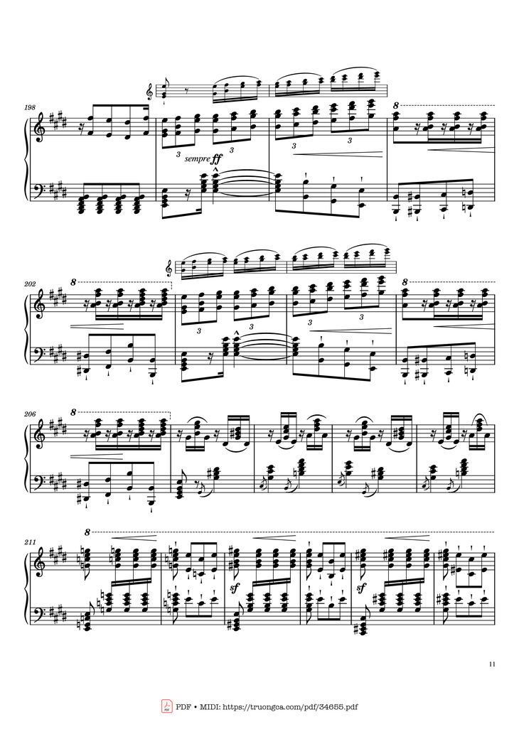 Page 11 of the piano sheet music PDF Piano - William Tell Overture Piano by Gioachino Rossini