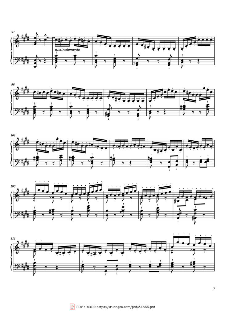 Page 5 of the piano sheet music PDF Piano - William Tell Overture Piano by Gioachino Rossini