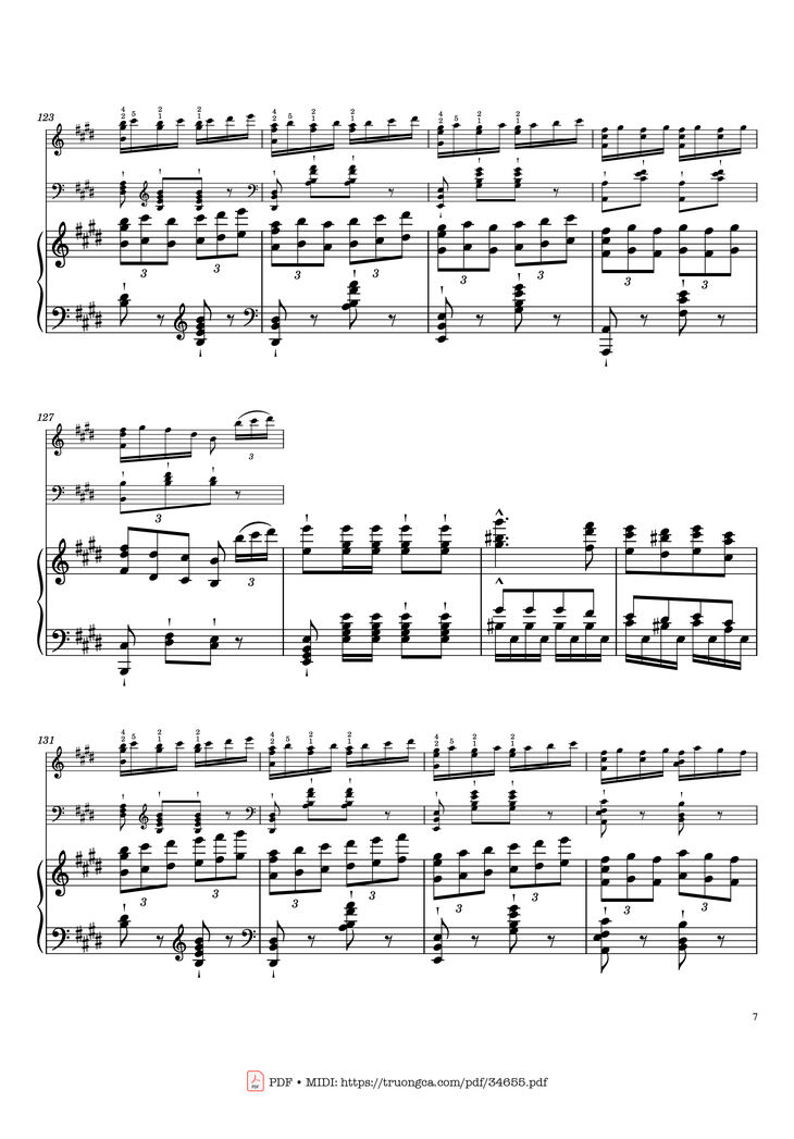 Page 7 of the piano sheet music PDF Piano - William Tell Overture Piano by Gioachino Rossini