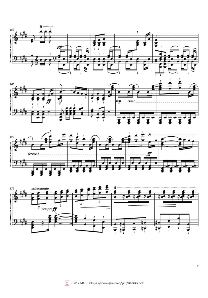 Page 9 of the piano sheet music PDF Piano - William Tell Overture Piano by Gioachino Rossini