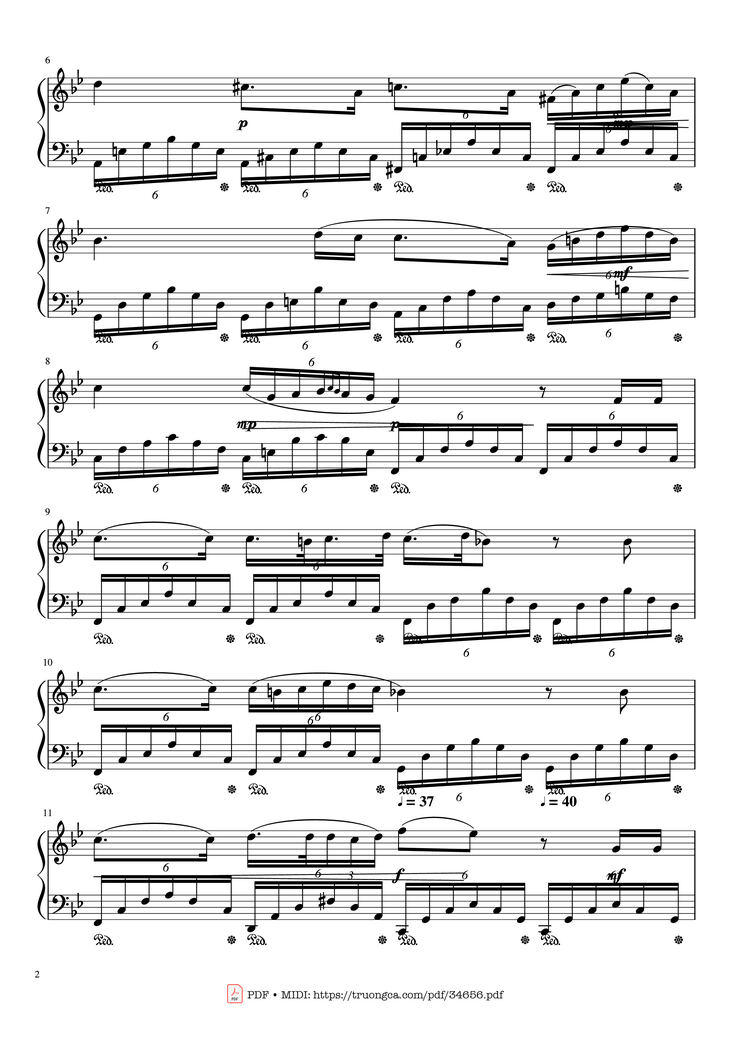 Page 2 of the piano sheet music PDF Piano - Ave Maria - Schubert, Piano by Franz Schubert