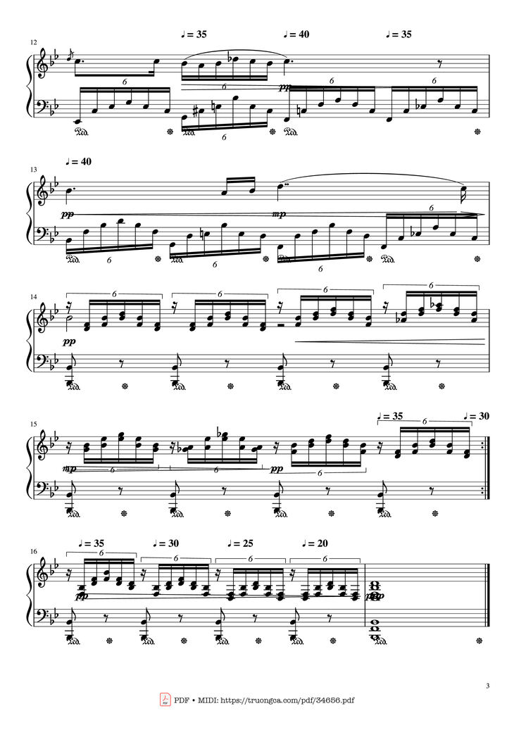 Page 3 of the piano sheet music PDF Piano - Ave Maria - Schubert, Piano by Franz Schubert