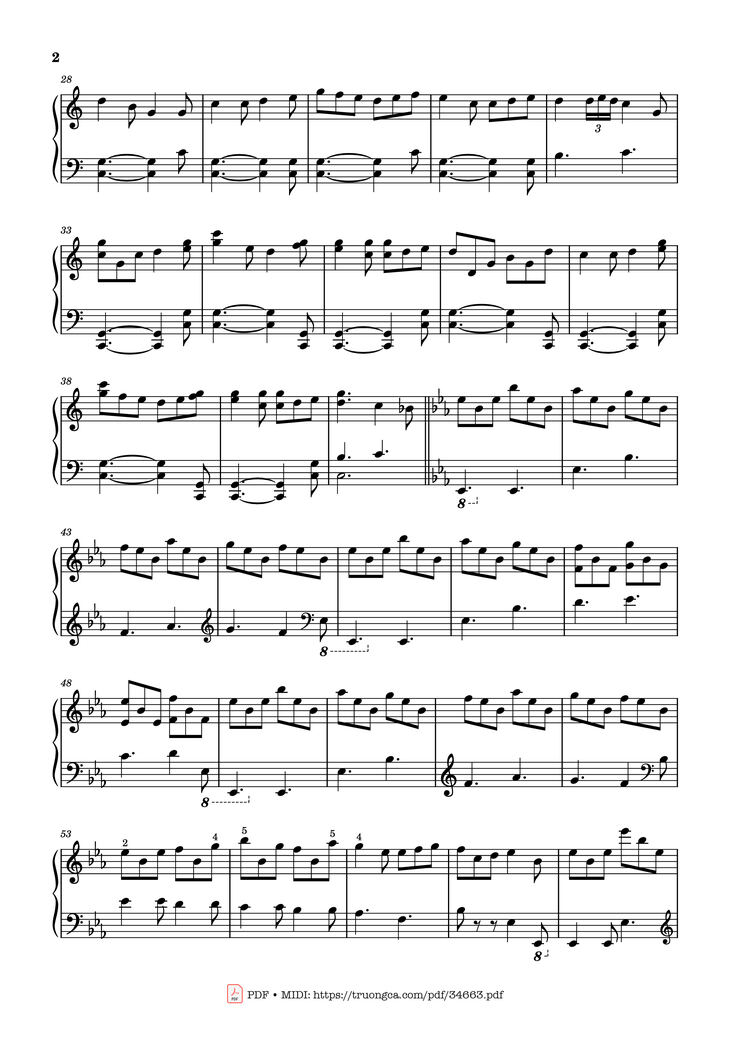 Page 2 of the piano sheet music PDF Piano - I Saw Three Ships Piano by English Christmas carol