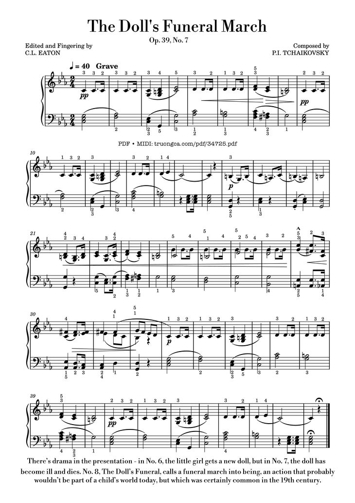Page 1 of the piano sheet music PDF - The Doll