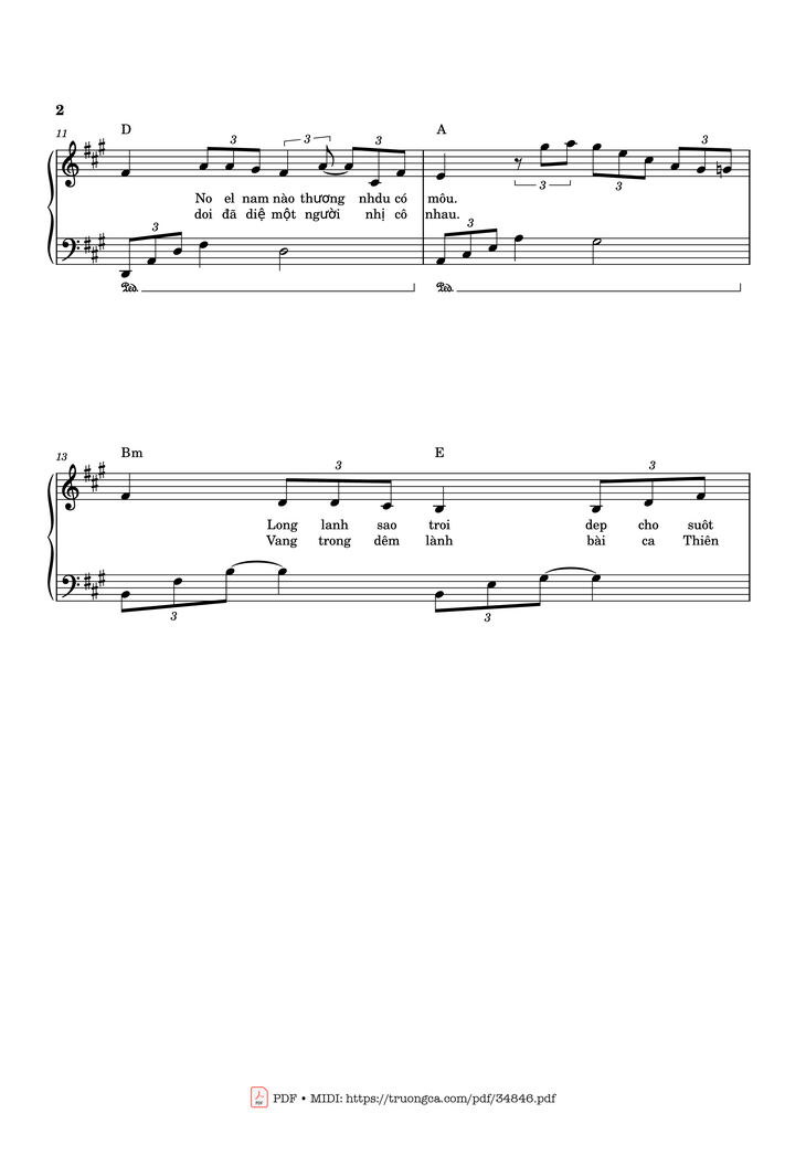 Page 2 of the piano sheet music PDF Piano - Bài Thánh Ca Buồn Piano by Nguyễn Vũ