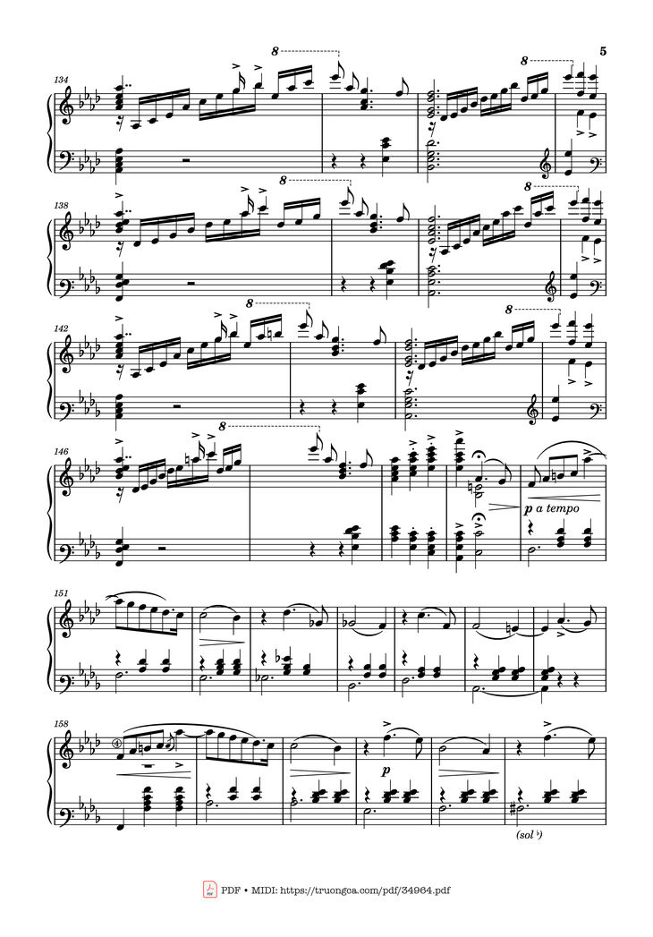 Page 5 of the piano sheet music PDF Piano - Valse Sentimentale Piano, Tchaikovsky by Pyotr Ilyich Tchaikovsky