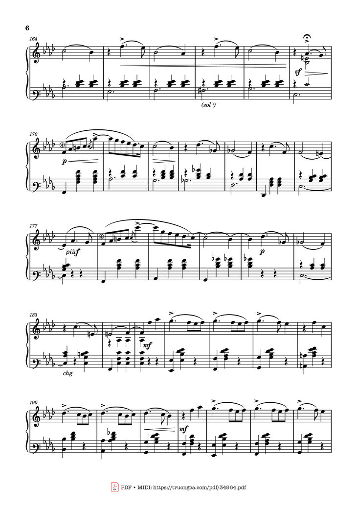 Page 6 of the piano sheet music PDF Piano - Valse Sentimentale Piano, Tchaikovsky by Pyotr Ilyich Tchaikovsky