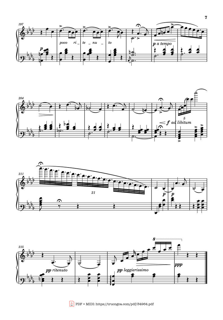 Page 7 of the piano sheet music PDF Piano - Valse Sentimentale Piano, Tchaikovsky by Pyotr Ilyich Tchaikovsky