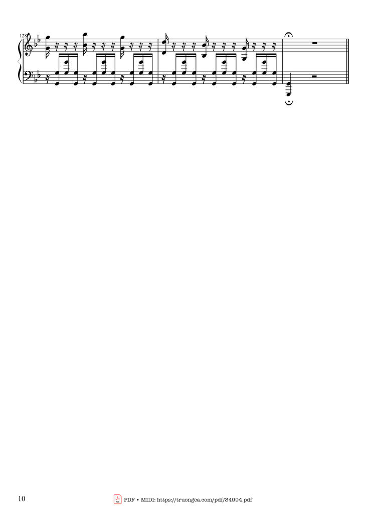 Page 10 of the piano sheet music PDF Piano - Summer - Vivaldi - Presto Piano by Antonio Vivaldi