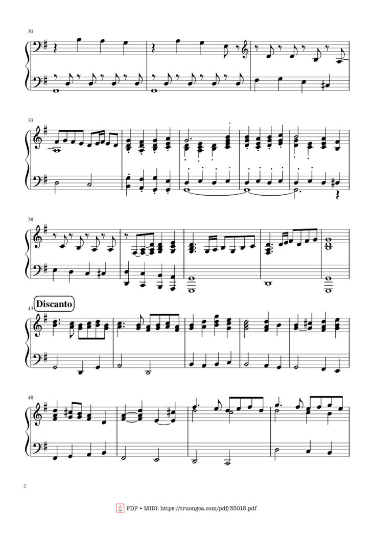 Page 2 of the piano sheet music PDF Piano - Adeste Fideles Piano by John Francis Wade