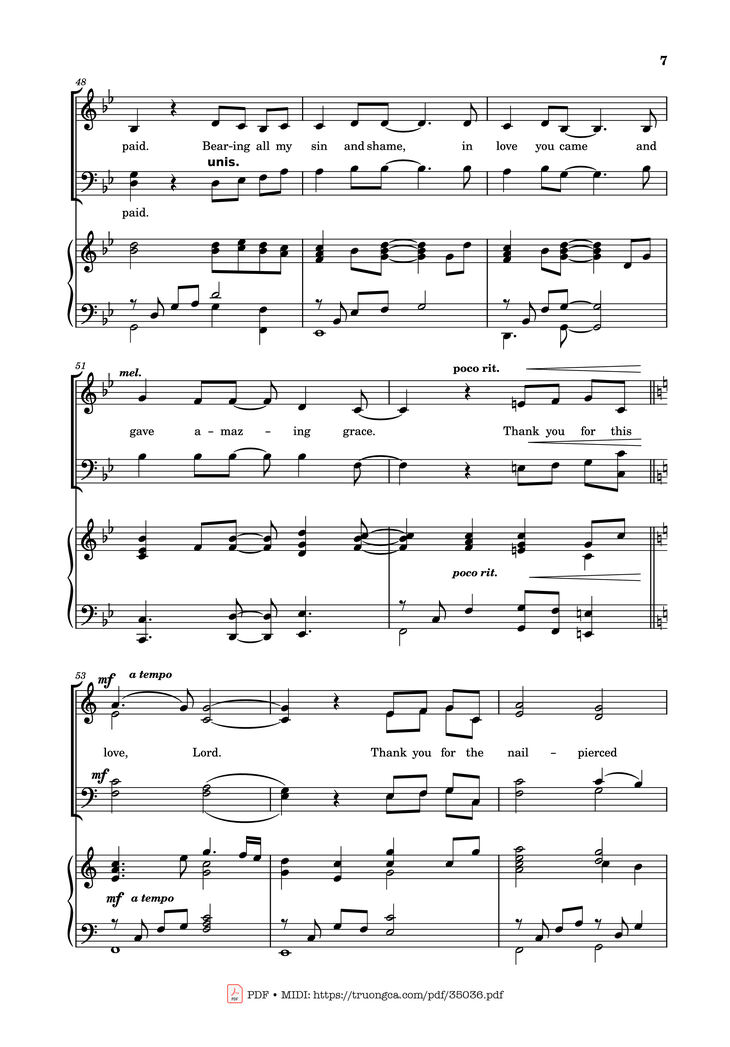 Page 7 of the piano sheet music PDF Piano - Worthy is the Lamb Piano by DARLENE ZSCHECH