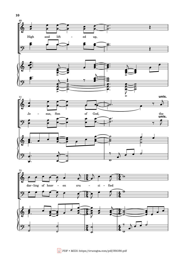 Page 10 of the piano sheet music PDF Piano - Worthy is the Lamb Piano by DARLENE ZSCHECH