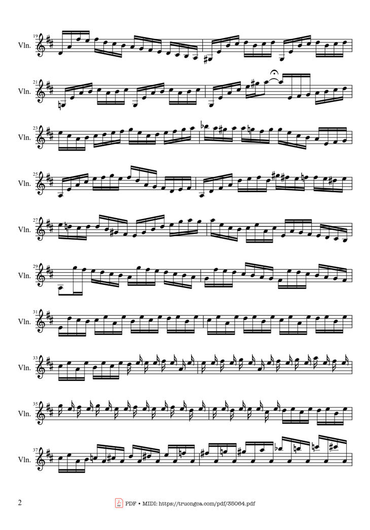 Page 2 of the piano sheet music PDF - Bach Cello Suite No. 1 For Violin by J.S. Bach