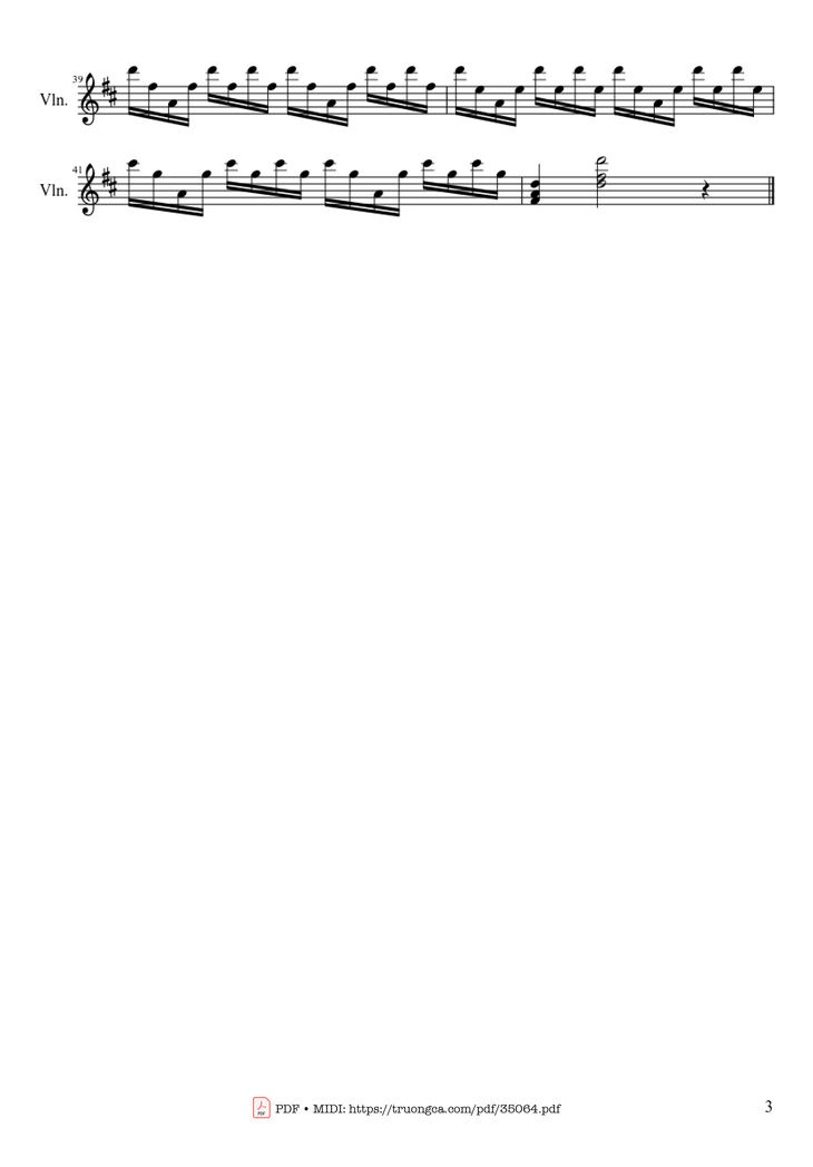 Page 3 of the piano sheet music PDF - Bach Cello Suite No. 1 For Violin by J.S. Bach