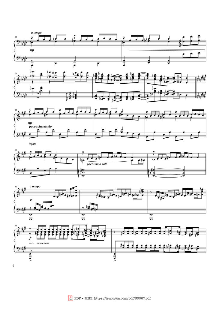 Page 2 of the piano sheet music PDF Piano - Rhapsody in Blue Piano by George Gershwin