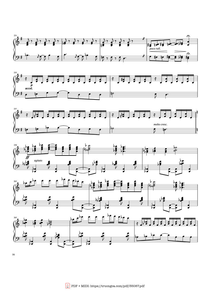 Page 16 of the piano sheet music PDF Piano - Rhapsody in Blue Piano by George Gershwin