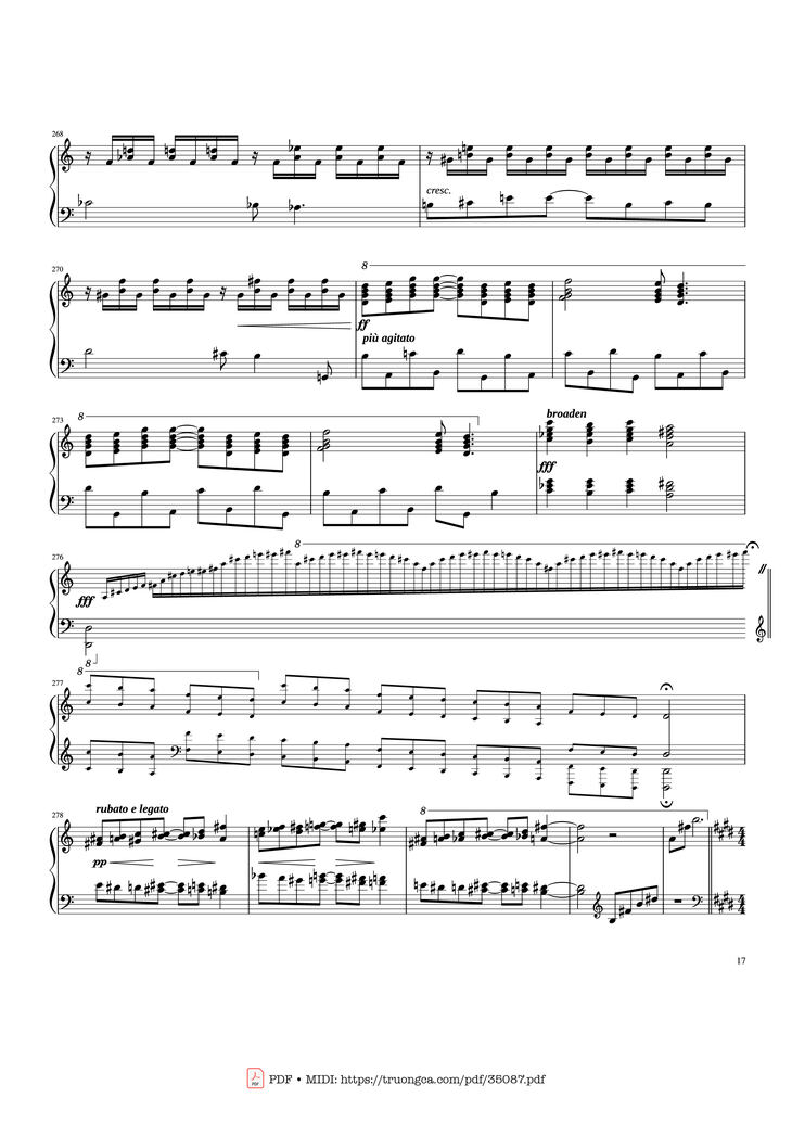 Page 17 of the piano sheet music PDF Piano - Rhapsody in Blue Piano by George Gershwin