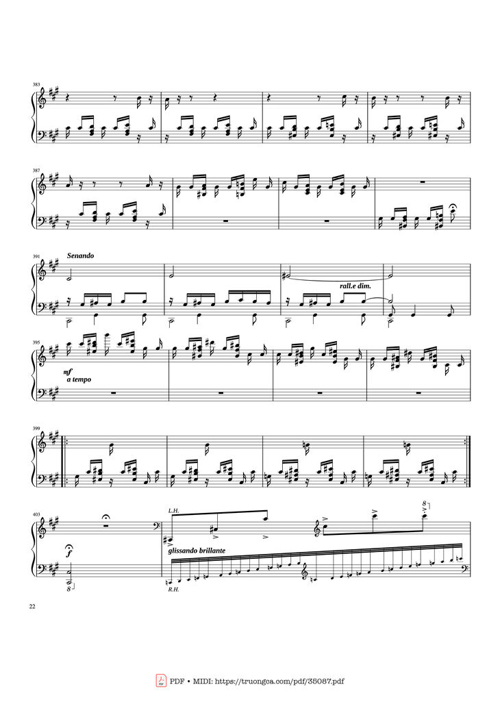 Page 22 of the piano sheet music PDF Piano - Rhapsody in Blue Piano by George Gershwin