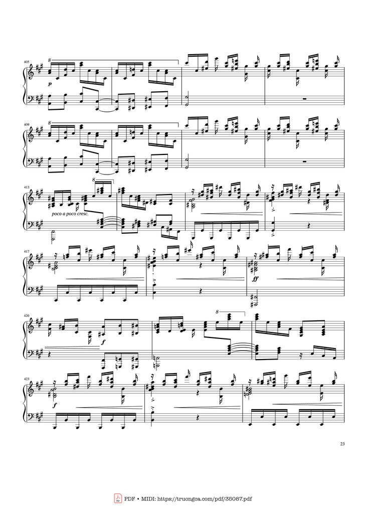 Page 23 of the piano sheet music PDF Piano - Rhapsody in Blue Piano by George Gershwin