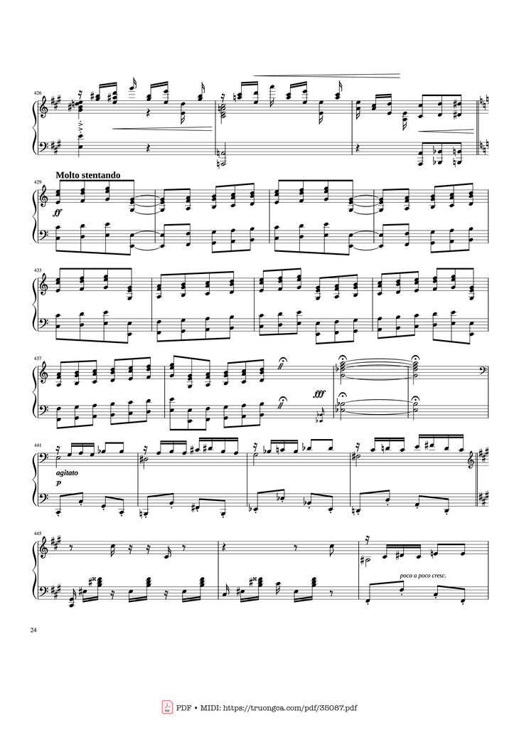 Page 24 of the piano sheet music PDF Piano - Rhapsody in Blue Piano by George Gershwin