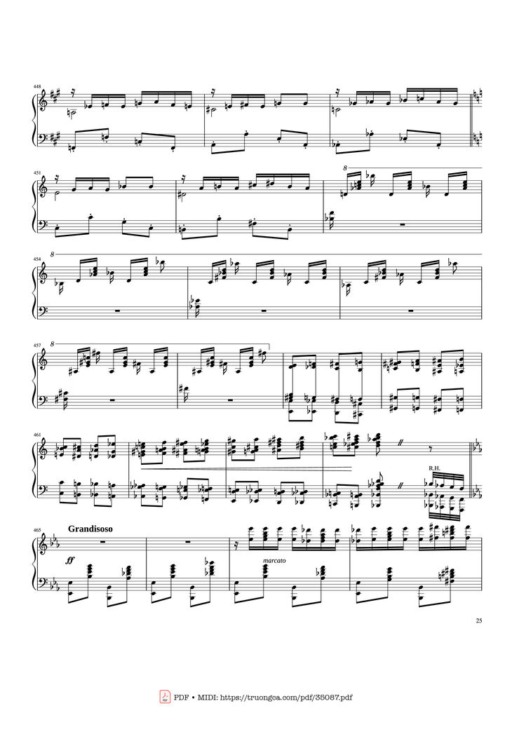 Page 25 of the piano sheet music PDF Piano - Rhapsody in Blue Piano by George Gershwin