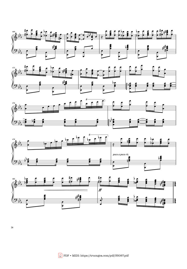 Page 26 of the piano sheet music PDF Piano - Rhapsody in Blue Piano by George Gershwin