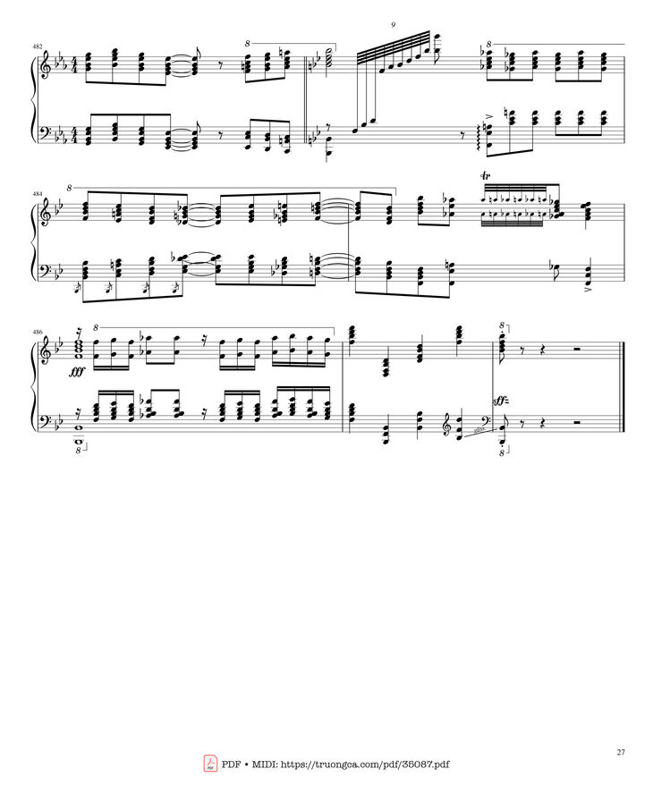 Page 27 of the piano sheet music PDF Piano - Rhapsody in Blue Piano by George Gershwin
