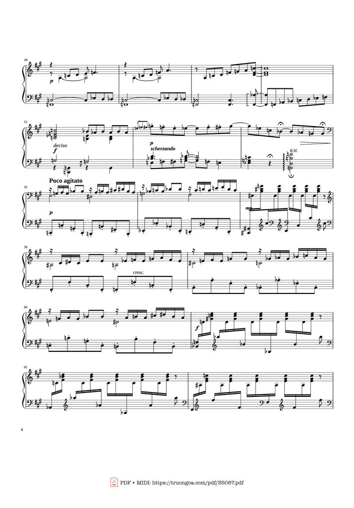 Page 4 of the piano sheet music PDF Piano - Rhapsody in Blue Piano by George Gershwin