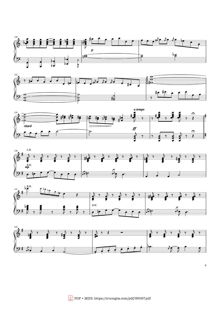 Page 9 of the piano sheet music PDF Piano - Rhapsody in Blue Piano by George Gershwin
