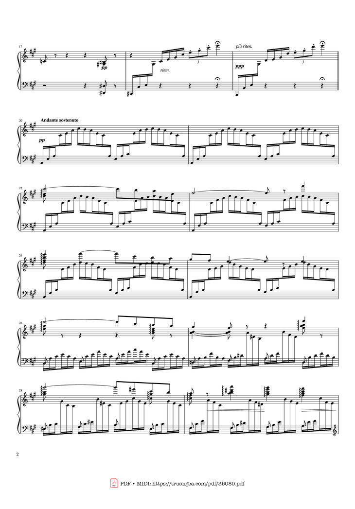 Page 2 of the piano sheet music PDF Piano - Hymne à Sainte Cécile Piano Solo by Franz Liszt
