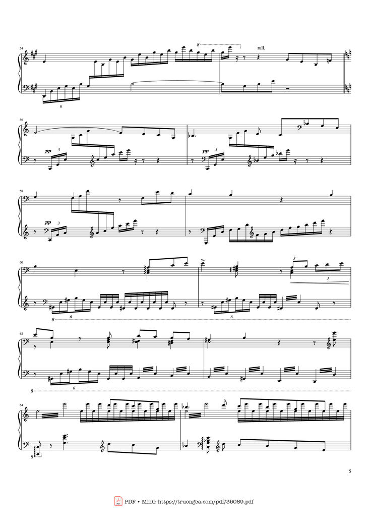 Page 5 of the piano sheet music PDF Piano - Hymne à Sainte Cécile Piano Solo by Franz Liszt