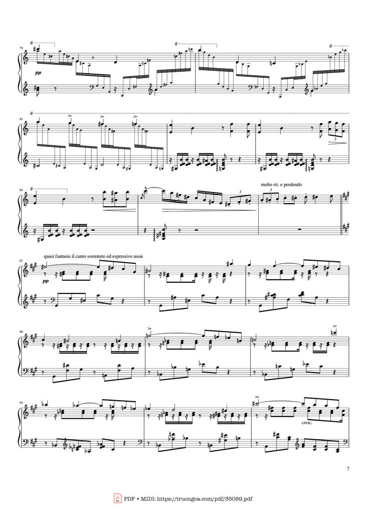 Page 7 of the piano sheet music PDF Piano - Hymne à Sainte Cécile Piano Solo by Franz Liszt
