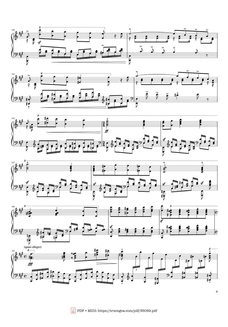 Page 9 of the piano sheet music PDF Piano - Hymne à Sainte Cécile Piano Solo by Franz Liszt