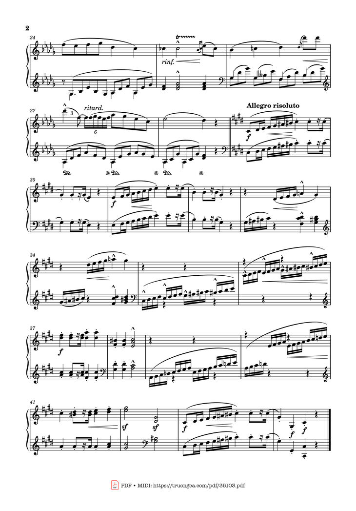 Page 2 of the piano sheet music PDF Piano - Étude No. 19 in C♯ Minor Piano by Stephen Heller