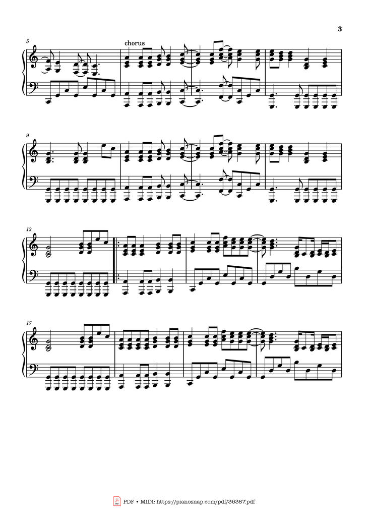 Page 3 of the piano sheet music PDF Piano - Silver Springs Piano by Fleetwood Mac