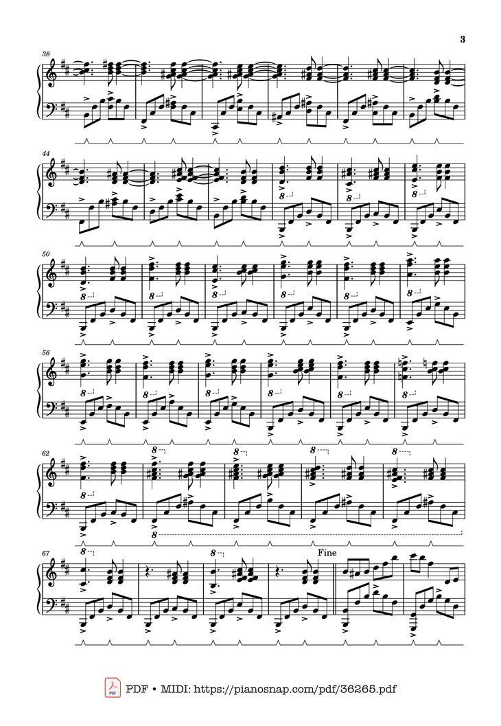 Page 2 of the piano sheet music PDF Piano - Volo Battle Theme - Pokémon Legends: Arceus, Solo Piano by Go Ichinose