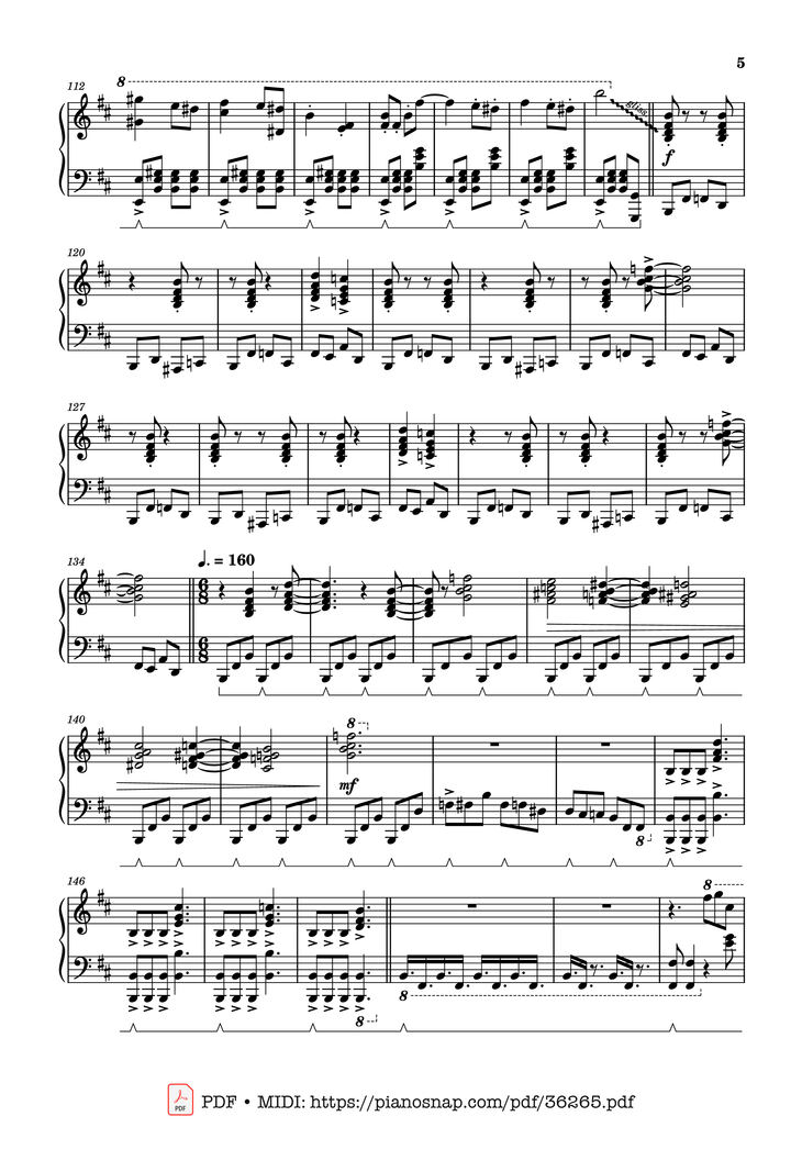 Page 4 of the piano sheet music PDF Piano - Volo Battle Theme - Pokémon Legends: Arceus, Solo Piano by Go Ichinose