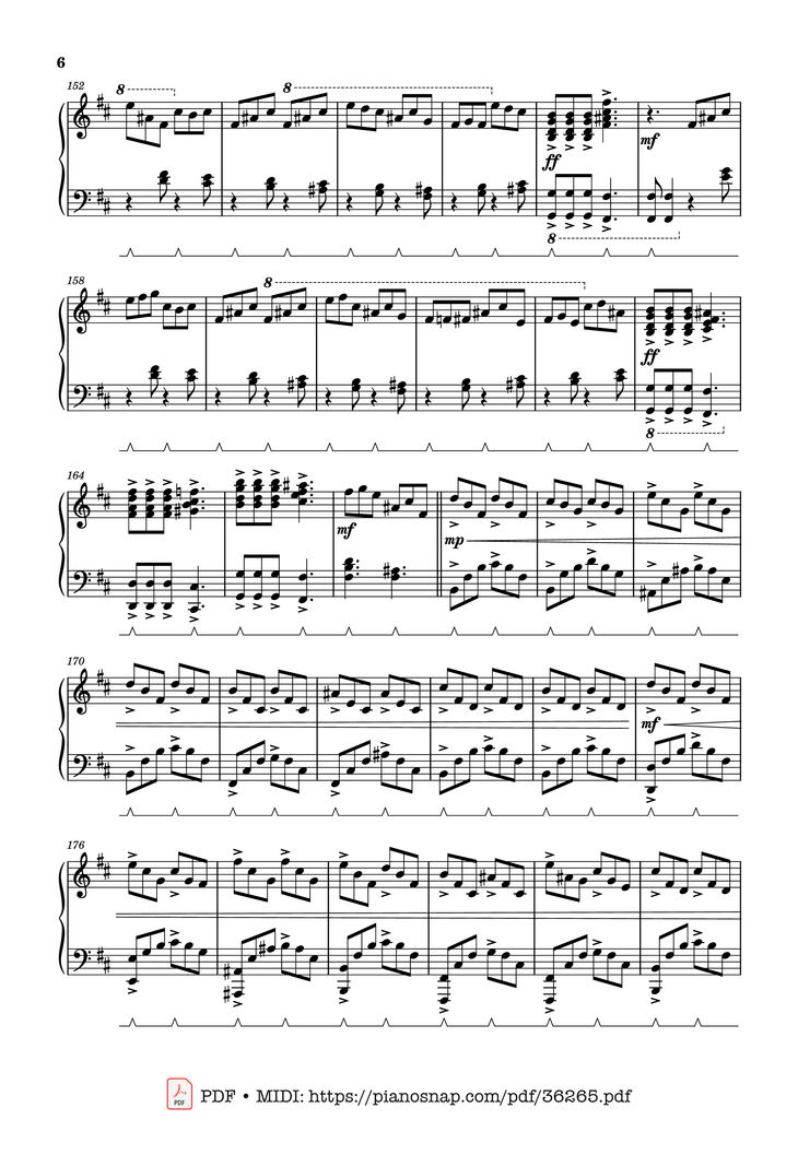 Page 5 of the piano sheet music PDF Piano - Volo Battle Theme - Pokémon Legends: Arceus, Solo Piano by Go Ichinose