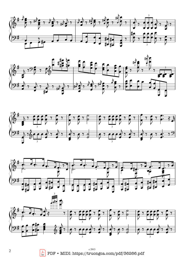 Page 2 of the piano sheet music PDF Piano - The Nutcracker March for Piano by Pyotr Ilyich Tchaikovsky