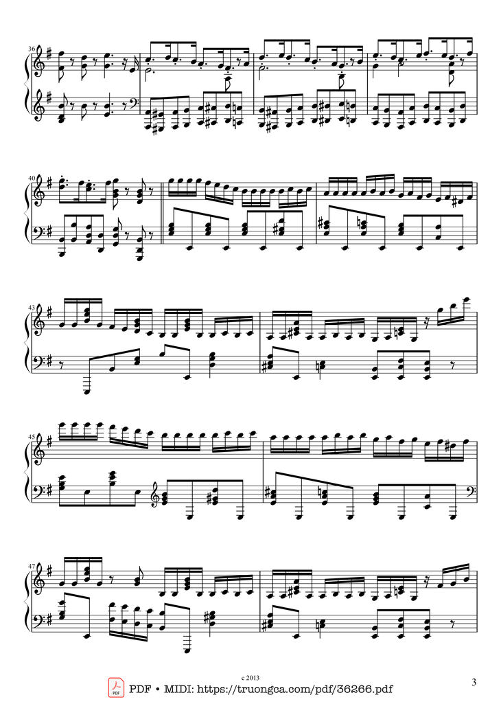 Page 3 of the piano sheet music PDF Piano - The Nutcracker March for Piano by Pyotr Ilyich Tchaikovsky