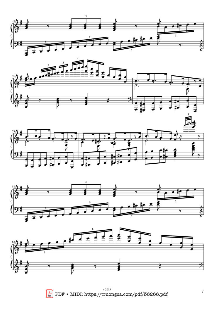 Page 7 of the piano sheet music PDF Piano - The Nutcracker March for Piano by Pyotr Ilyich Tchaikovsky