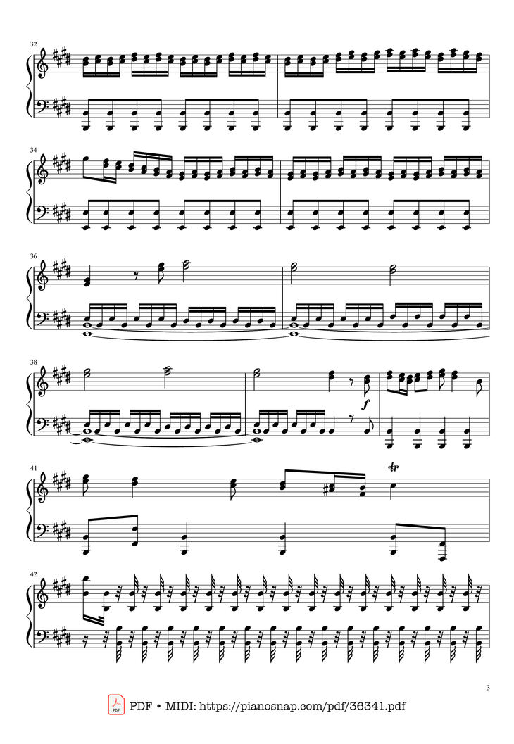 Page 3 of the piano sheet music PDF Piano - Vivaldi
