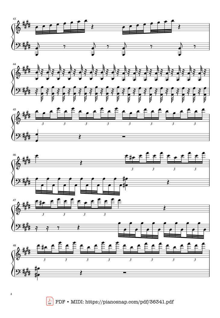 Page 4 of the piano sheet music PDF Piano - Vivaldi