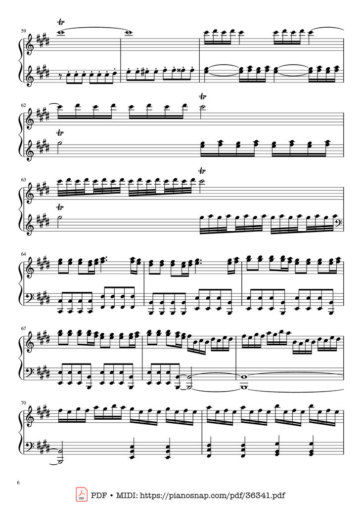 Page 6 of the piano sheet music PDF Piano - Vivaldi