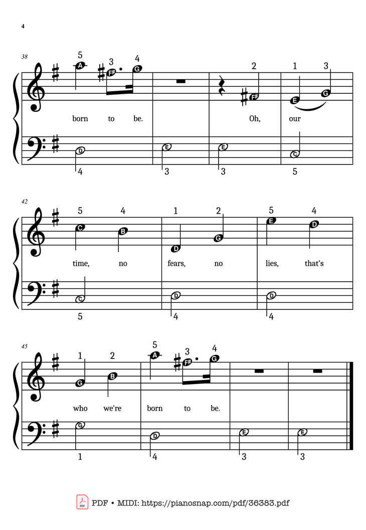 Page 4 of the piano sheet music PDF Piano - Golden (KPop Demon Hunters) Simplified Piano by KPop Demon Hunters