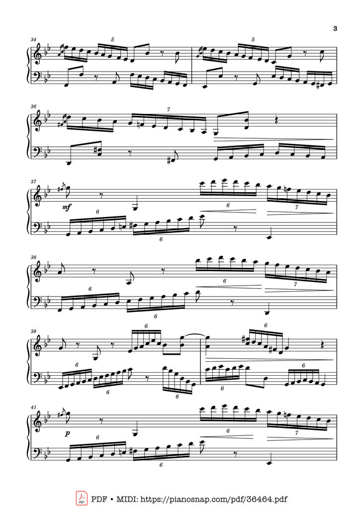 Page 3 of the piano sheet music PDF Piano - Johan Halvorsen Passacaglia, Op. 20 No. 2 (Piano Solo) by Johan Halvorsen