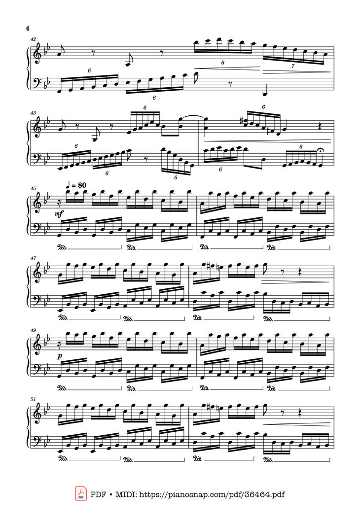 Page 4 of the piano sheet music PDF Piano - Johan Halvorsen Passacaglia, Op. 20 No. 2 (Piano Solo) by Johan Halvorsen
