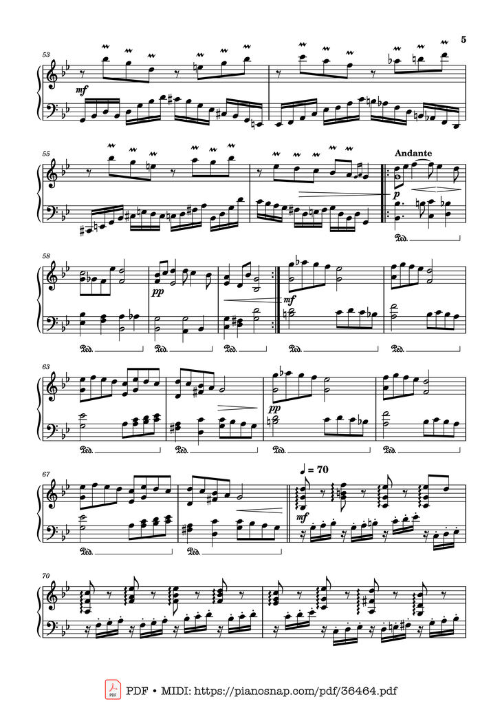 Page 5 of the piano sheet music PDF Piano - Johan Halvorsen Passacaglia, Op. 20 No. 2 (Piano Solo) by Johan Halvorsen