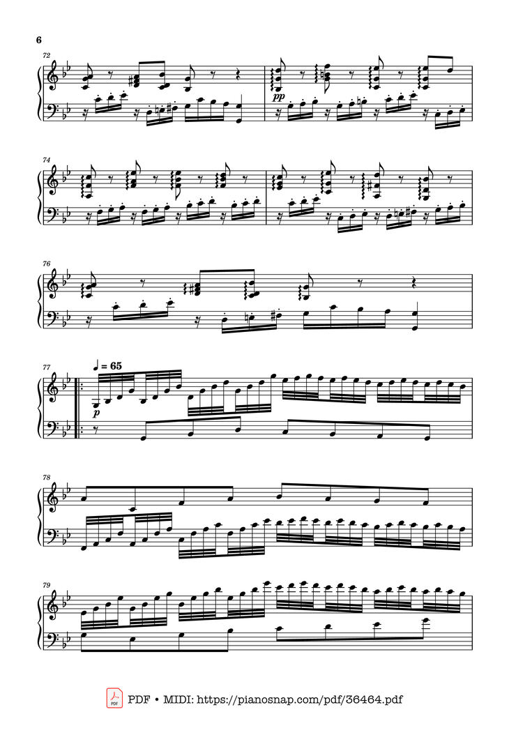Page 6 of the piano sheet music PDF Piano - Johan Halvorsen Passacaglia, Op. 20 No. 2 (Piano Solo) by Johan Halvorsen