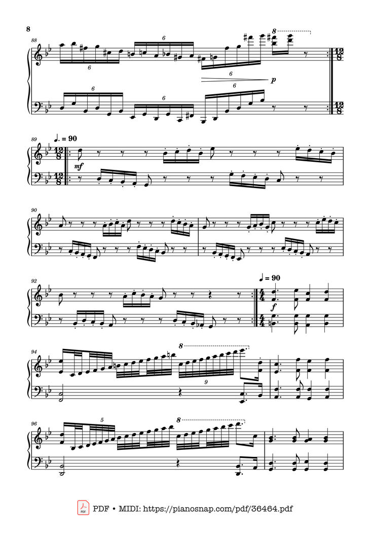 Page 8 of the piano sheet music PDF Piano - Johan Halvorsen Passacaglia, Op. 20 No. 2 (Piano Solo) by Johan Halvorsen